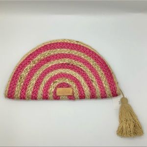 NWT Revue Striped Straw Purse